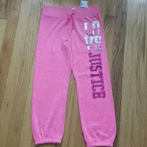 Justice velour pink sweatpants